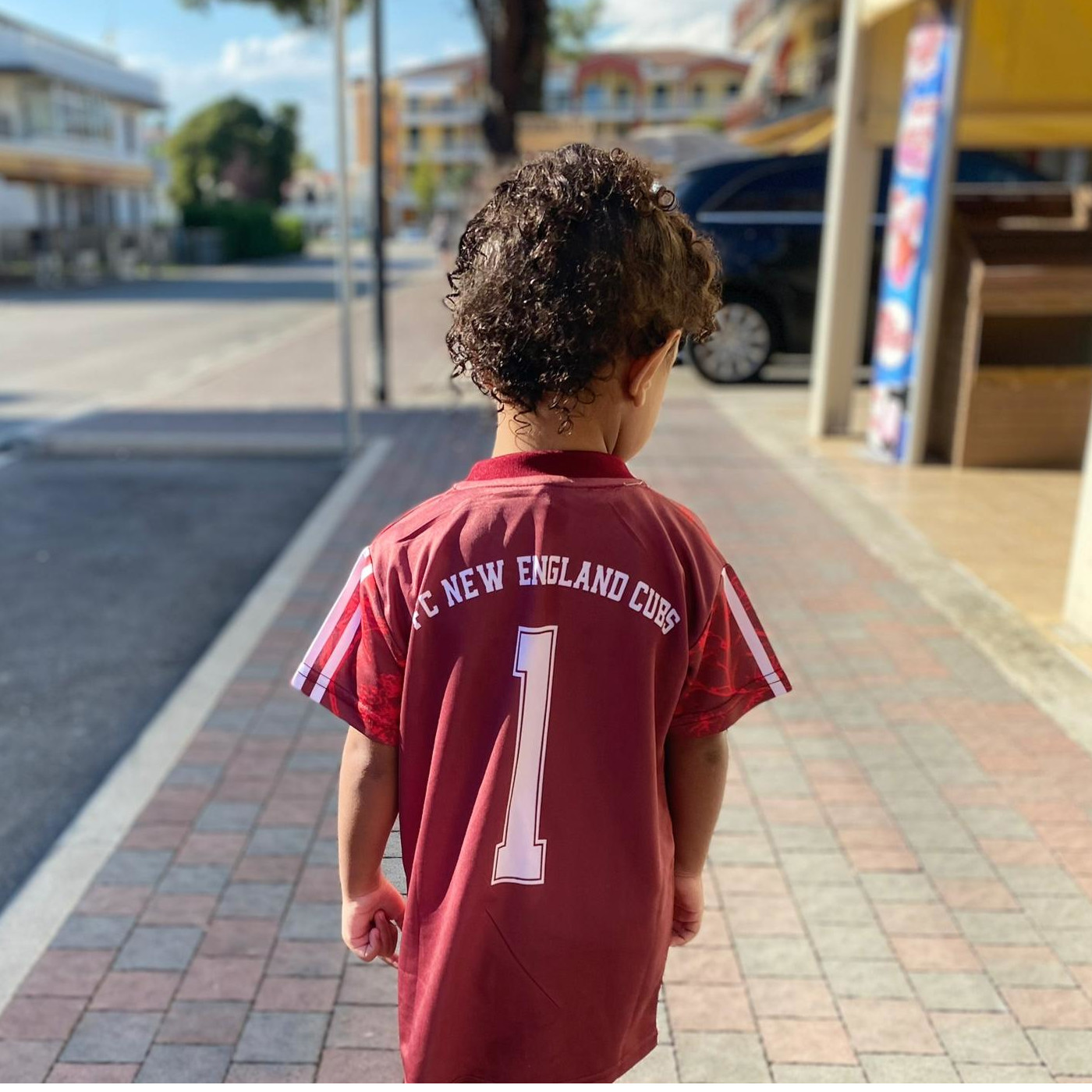 Youth football training drills in progress
